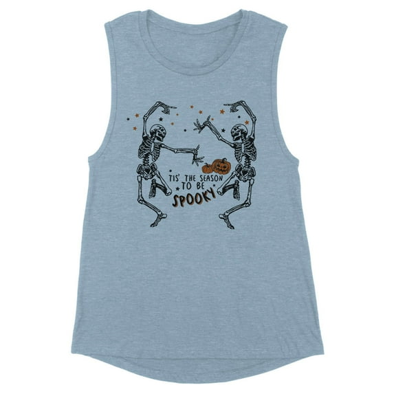 Spooky Tis the Season Women's Muscle Tank Medium Stonewash Denim