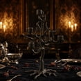 thumbnail image 1 of Spooky Tree Branch Votive Candle Holder, Gothic Halloween Tabletop Centerpiece, Resin Twisted Bare Tree with 5 Candle Slots, Iron Style Haunted Themed Candelabra, Black Creative Home Decor, 1 of 6