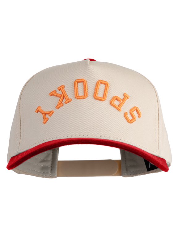 Spooky Upside Down Embroidered Premium Pro Style 5 Panels Cap - Red Stone OSFM