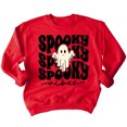 thumbnail image 1 of Spooky Vibes Cute Ghost Halloween Costume Crewneck Sweatshirt, 2XL, Red, 1 of 6