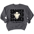 thumbnail image 1 of Spooky Vibes Cute Ghost Halloween Costume Crewneck Sweatshirt, S, Charcoal, 1 of 6