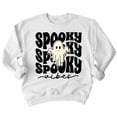 thumbnail image 1 of Spooky Vibes Cute Ghost Halloween Costume Crewneck Sweatshirt, S, White, 1 of 6