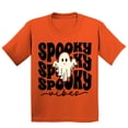 thumbnail image 1 of Spooky Vibes Cute Ghost Halloween Costume Youth T-shirt, M, Orange, 1 of 6