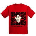 thumbnail image 1 of Spooky Vibes Cute Ghost Halloween Costume Youth T-shirt, XS, Red, 1 of 6