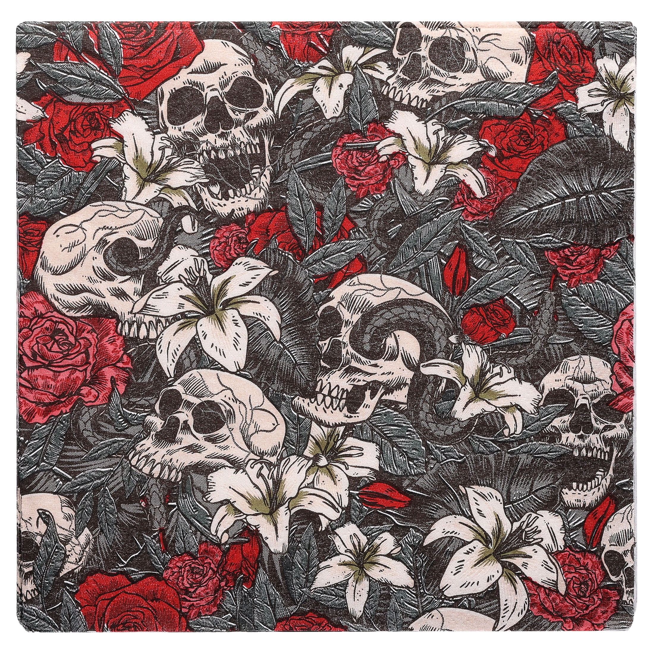 Skulls and Roses Disposable Paper Napkins, Multicolor, 6.5" x 6.5", 16 Count, Halloween by Way To Celebrate