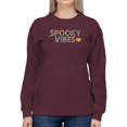thumbnail image 1 of Spooky Vibes Halloween Quote Sweatshirt Women -Image by Shutterstock, Female Small, 1 of 4