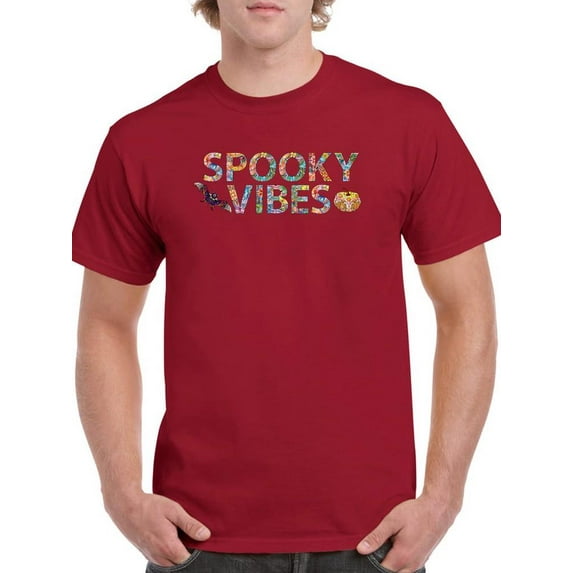 Spooky Vibes. Halloween Quote T-Shirt Men -Image by Shutterstock, Male x-Large
