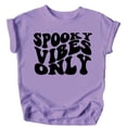 thumbnail image 1 of Spooky Vibes Only Groovy Shirt for Baby and Toddler Youth Boys and Girls Halloween and Fall Shirt Black on Purple Shirt 12 Months, 1 of 1