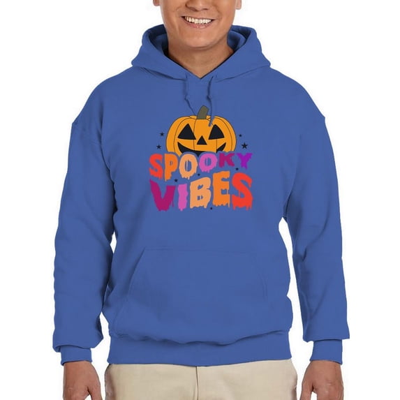 Spooky Vibes. Retro Pumpkin Hoodie Men -Image by Shutterstock, Male 4X-Large