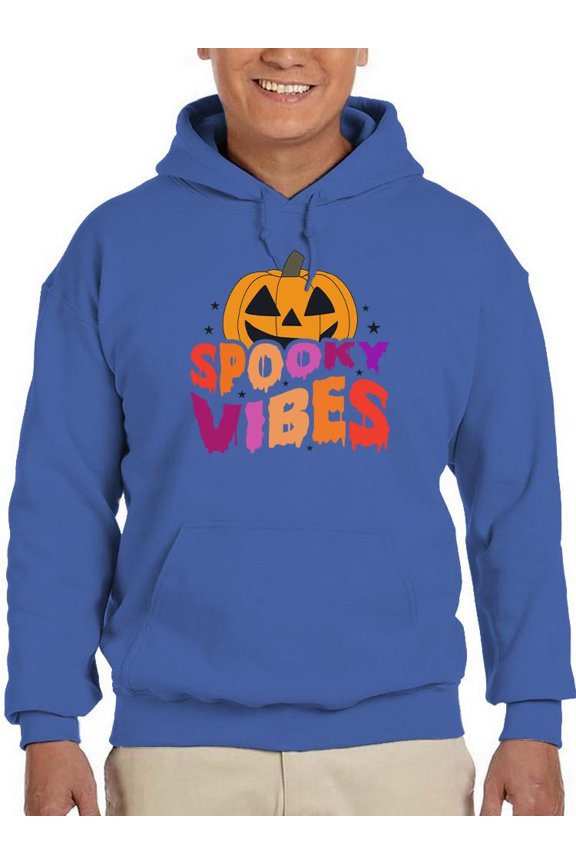 Spooky Vibes. Retro Pumpkin Hoodie Men -Image by Shutterstock, Male XX-Large