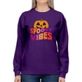 thumbnail image 1 of Spooky Vibes. Retro Pumpkin Sweatshirt Women -Image by Shutterstock, Female 3X-Large, 1 of 4