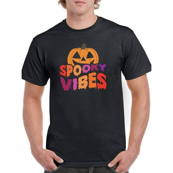 Spooky Vibes. Retro Pumpkin T-Shirt Men -Image by Shutterstock, Male Medium
