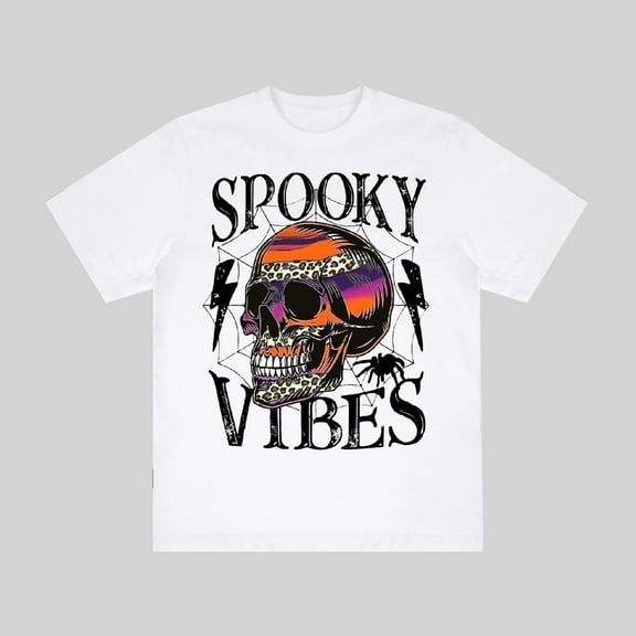 Spooky Vibes Shirt Spider Web Graphic Halloween Aesthetic Creepy Cute Style