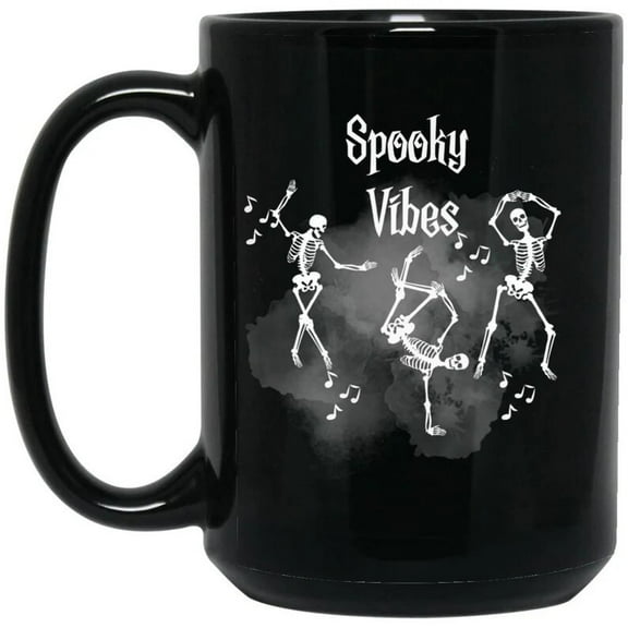 Spooky Vibes Skeleton Halloween Mug Funny Halloween Coffee Cup Skeleton Gift