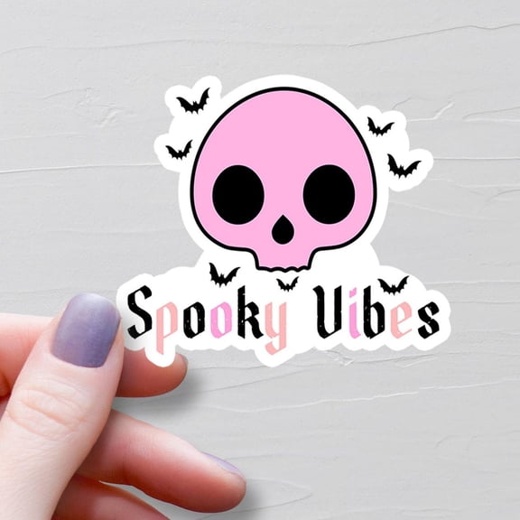 Spooky Vibes Skull Spooky Pastel Goth S363 Sticker
