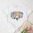 thumbnail image 1 of Spooky Vibes Sports Lettering T-Shirt, Colorful Halloween Tee, 1 of 5