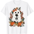 thumbnail image 1 of Spooky Vintage Ghost & Cat Halloween T-Shirt for Women, Graphic Tees，Interesting design，Crew neck，Classic，cotton，white，S-5XL, 1 of 4