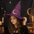 thumbnail image 1 of Spooky Witch Hat Halloween Costume Accessory, Tall Pointed Witch Cap for Halloween Parties, Halloween Costumes Events for Trick or Treat and Spooky Dress Up, Holiday Party Prop for All Ages, 1 of 3