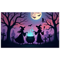 thumbnail image 1 of Spooky Witch Theme Halloween Banner Cauldron Scene Night Sky Bats Moon for Halloween Party Decoration Outdoor Indoor, 1 of 9