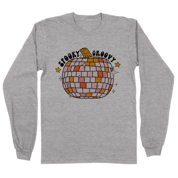 Spooky and Groovy Long Sleeve Shirt Unisex Small Grey