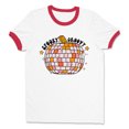 thumbnail image 1 of Spooky and Groovy Ringer Tee Shirt Unisex Medium White/Red, 1 of 5