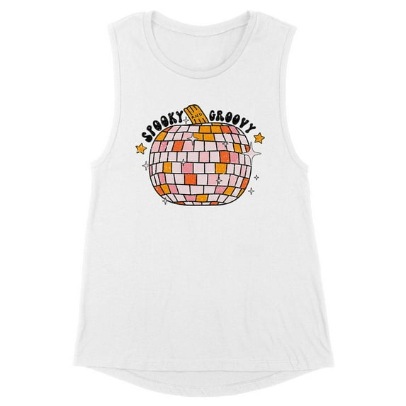 Spooky and Groovy Women's Muscle Tank Large White