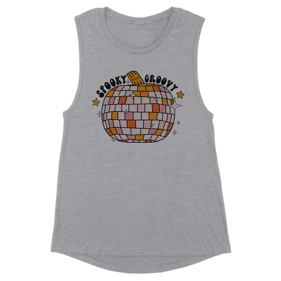 Spooky and Groovy Women's Muscle Tank Small Heather Grey