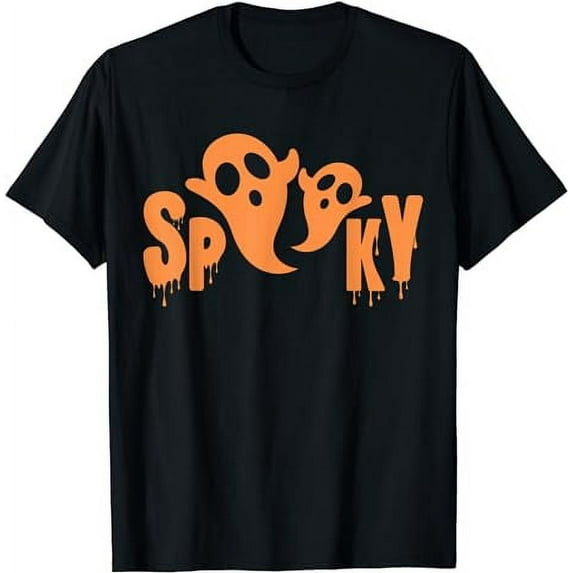 Spooky with Ghosts in orange Halloween T-Shirt