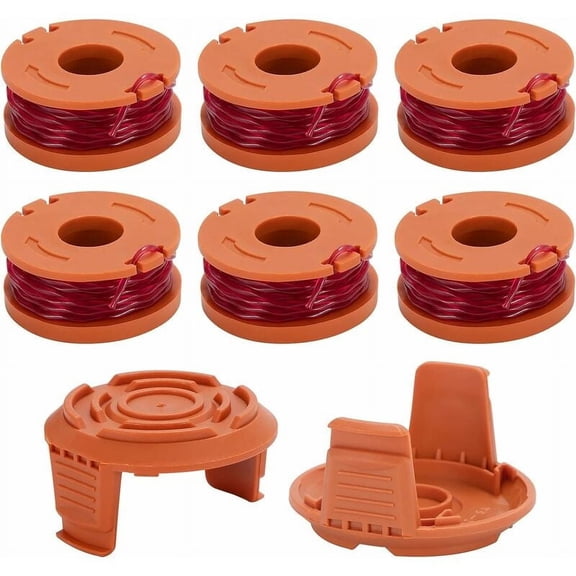 Spool Line Replacement, ABS Plastic Cap, High Strength, Durable Nylon Thread, Auto Feed System, Replacement Trimmer Line for WORX WG180 Series, 12 Pack