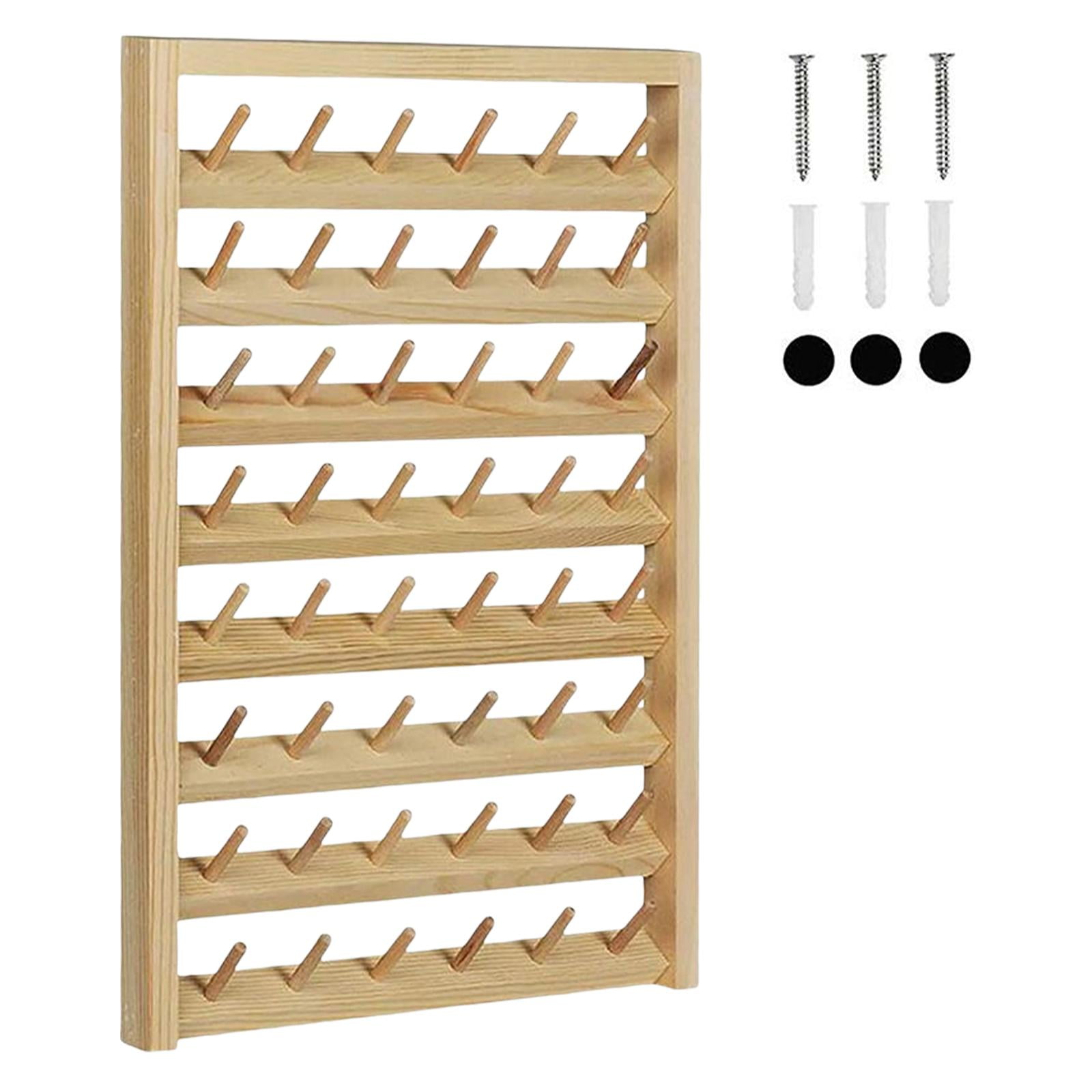Spool Rack Thread Holder Rope Wood Strings Braiding Hair Rack Wall Hanging Sewing Thread Storage for Knotless Box Braids Braid Knitting DIY