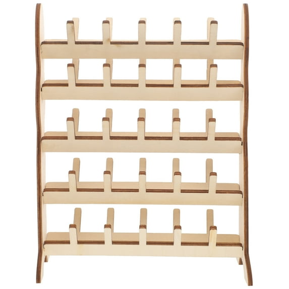 Spool Stand Braid Rack Organizer Hair Display Shelf Sewing Thread Holder Wooden