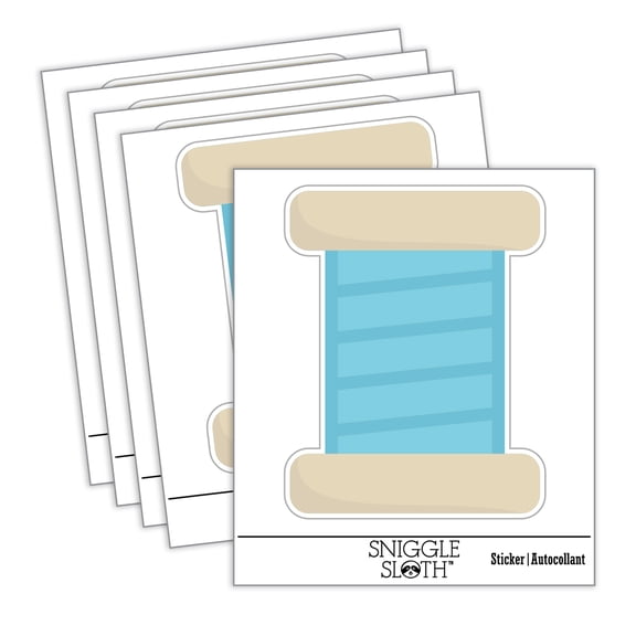 Spool of Thread Sewing Car Window Bumper Water Bottle Phone Tablet Laptop Waterproof Vinyl Decal Sticker Set 5-Pack - Gloss Finish - 2.0"