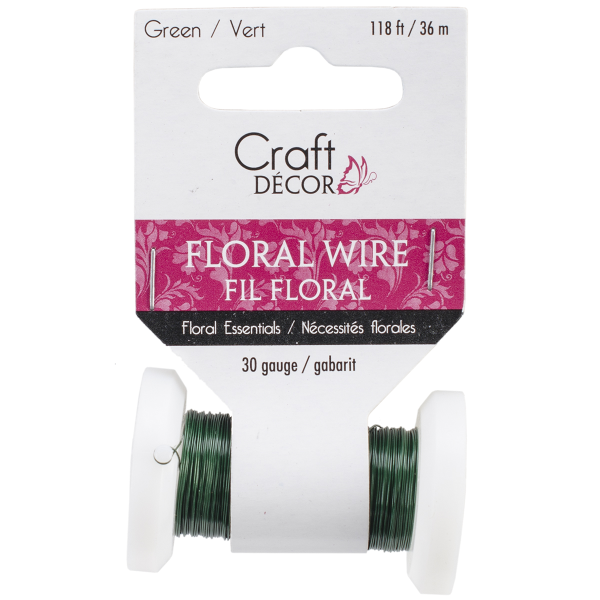 Spooled Floral Wire 30 Gauge 118' - Green - image 1 of 2