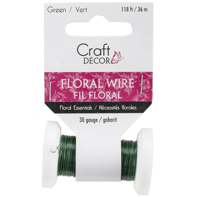 Spooled Floral Wire 30 Gauge 118' - Green
