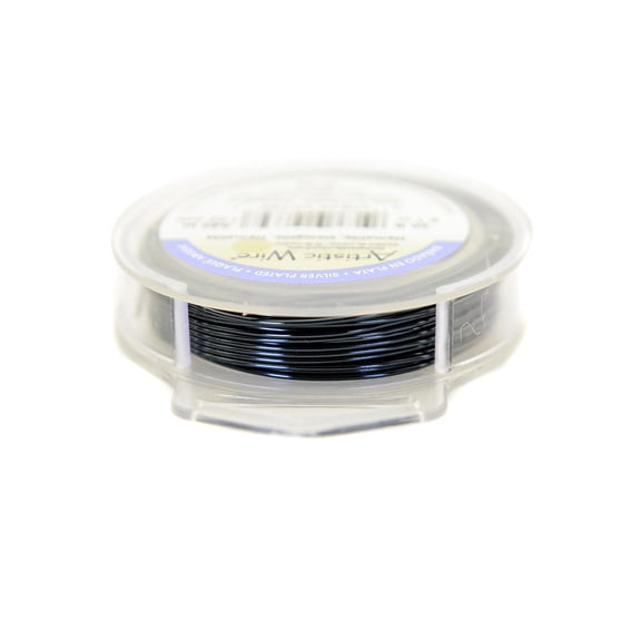 Spools 20 ft., hematite, 18 gauge, silver plated (pack of 2)