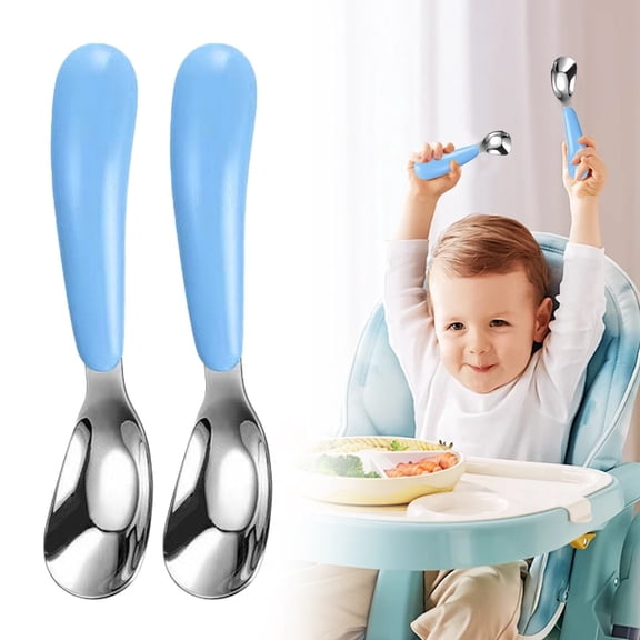Spoon (1/2Pc) Baby 316L Stainless Learning To Eat Independently Spoon Baby Feeding Special Boys'S Tableware for Home Use