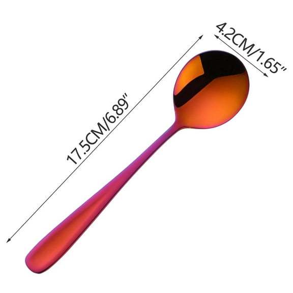 Spoon 304 Stainless Steel Flat Handle Round Thickened Dinner Spoon And Soup Spoon For Home Use Spoon