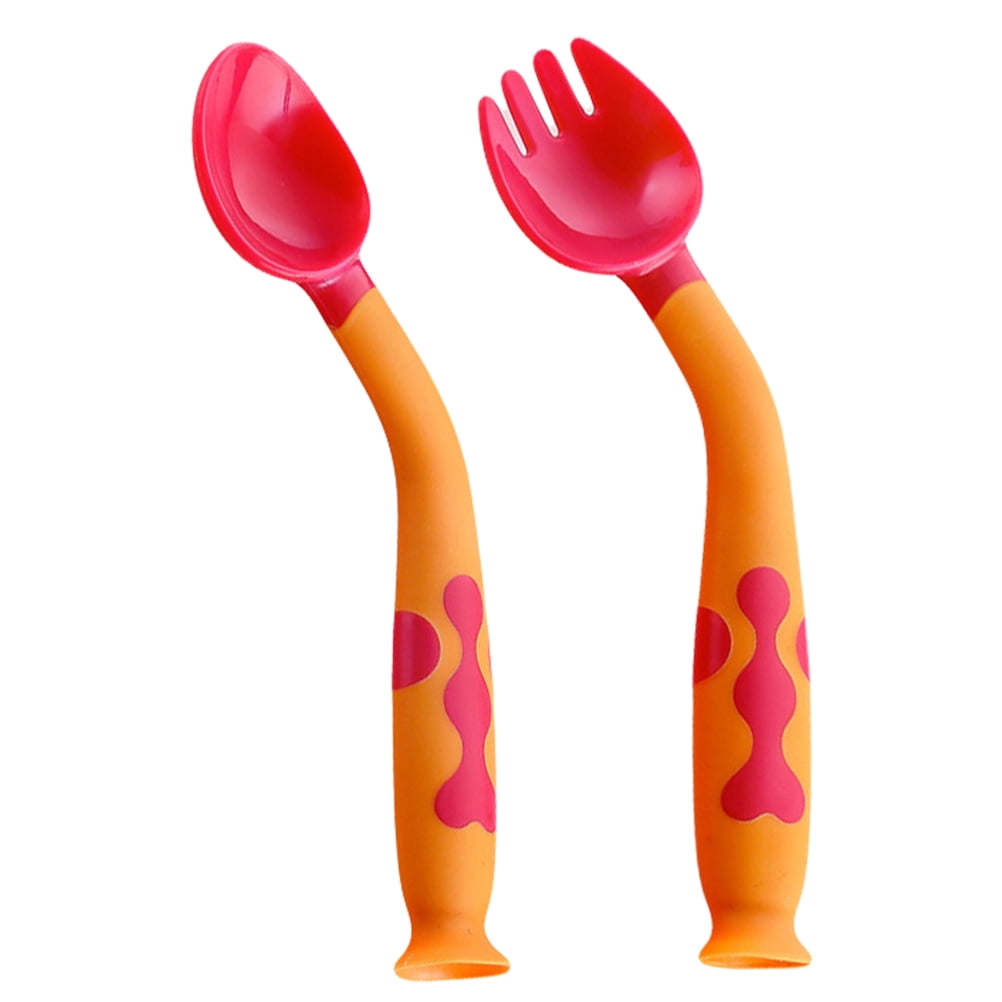Spoon Baby Fork Feeding Tableware Set Toddler Bendable Eating Learning Infant