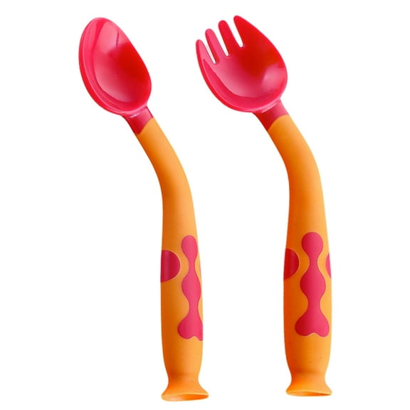 Feeding Set with Bendable Spoon and Fork - Tableware for Easy Eating and Learning