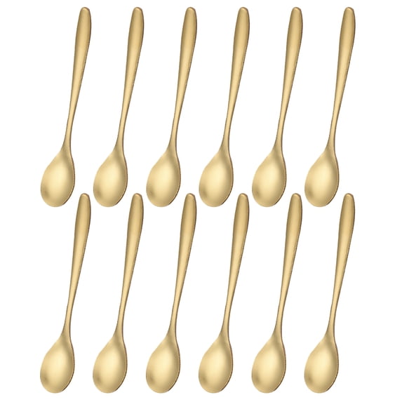 Spoon, Coffee Stirrers, Stainless Steel Coffee Spoons, Ice Cream Spoon, Cocktail Stirring Spoons, Tea Spoons, Set of 12golden