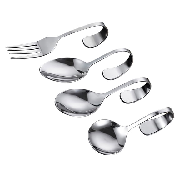 MEIBUTYUP Stainless Steel Curved Handle Tasting Spoons Set for Restaurant and Kitchen Use