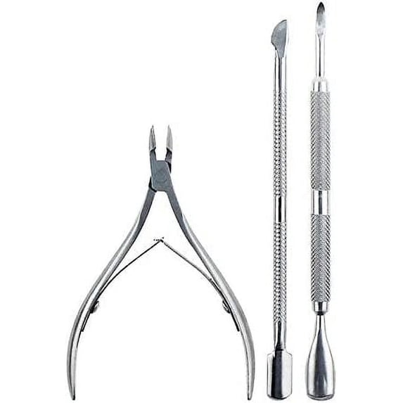 Spoon Cuticle Nail Pusher Cuticle Tool Steel Remover Nipper Electric Remover (White, One Size)