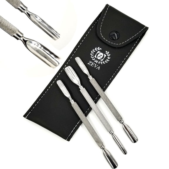 Spoon Cuticle Pusher Cleaner Trimmer Manicure Pedicure Nail Care Tools 4 Pc Set