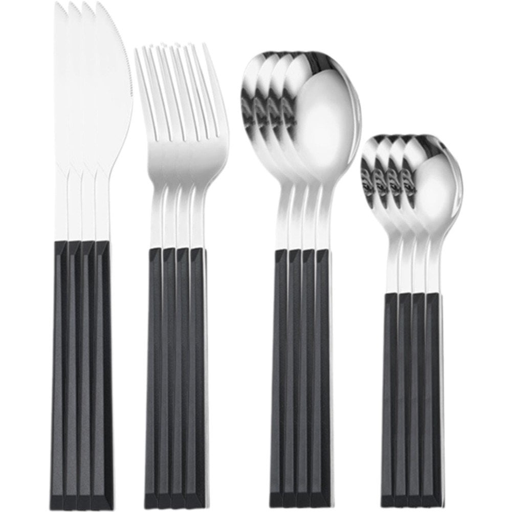 Spoon Knife and Fork Set 16Pcs/Set Cutlery Set with Steak Knives Long ...
