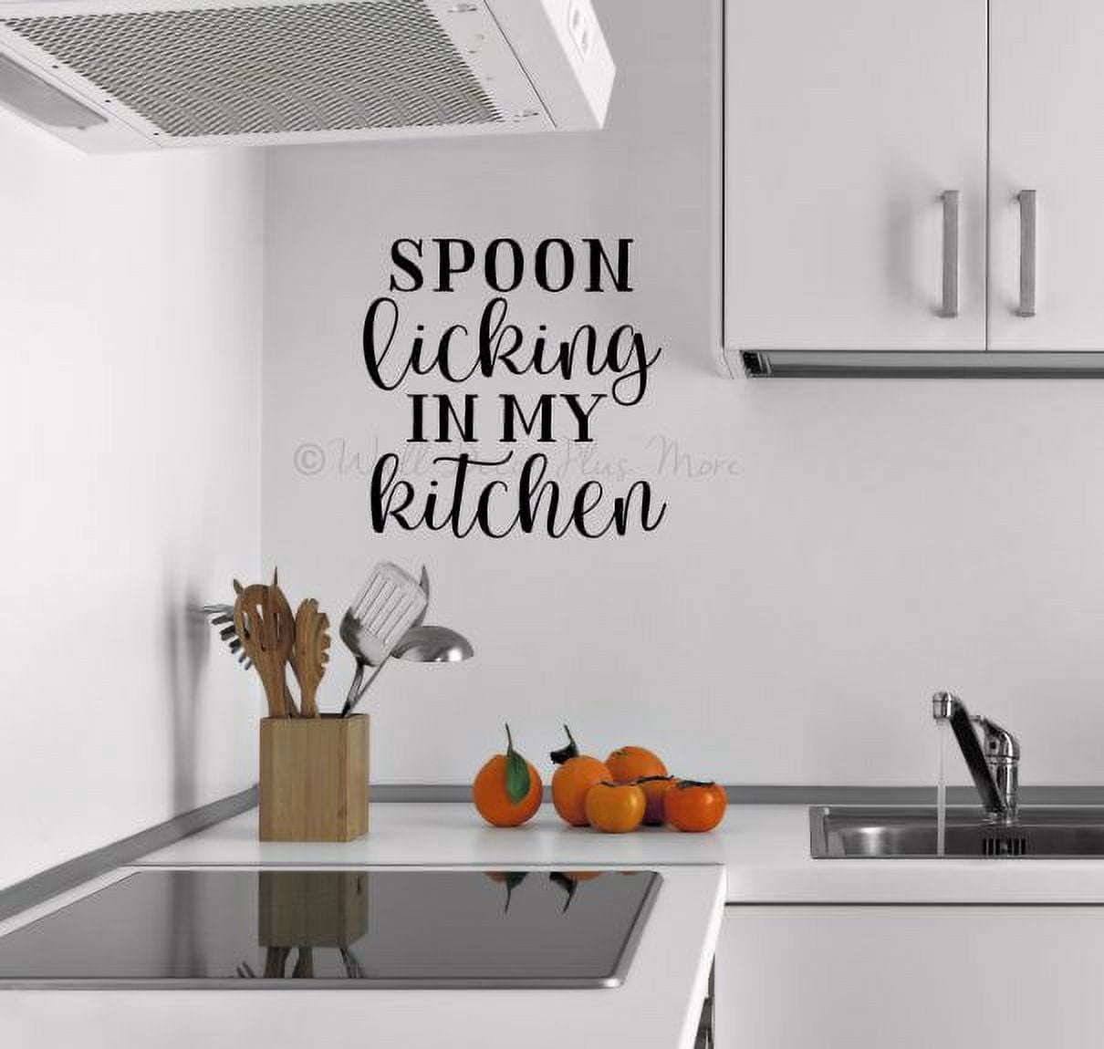 Spoon Lettering Spoon Licking In My Kitchen Art Decor Lettering Wall Quote Decal Vinyl ...