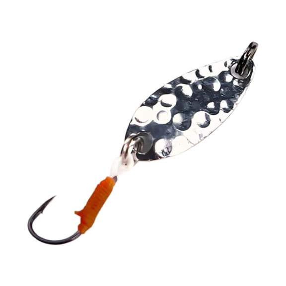 Blarkrus Fishing Lure Spoon 0.2 Oz, Tungsten Steel Coated Gold Micro Lure, for Stream Fishing for White Bream and Asp, White