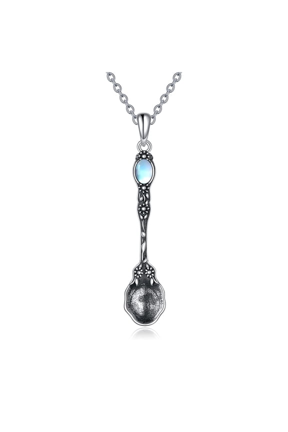 Spoon Necklace Sterling Silver Mini Teaspoon Pendant Necklace for Women Men Jewelry Gifts