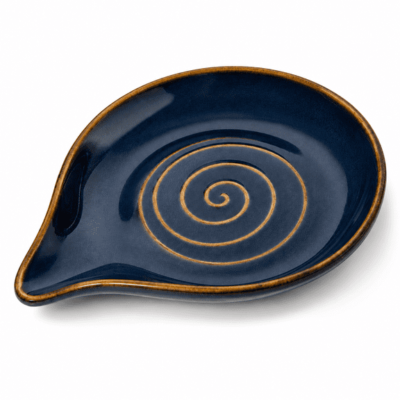 Spoon Rest Ceramic Spoon Holder for Stove Top Heat-Resistant Cooking Spoon Rest for Kitchen Counter Decor Blue