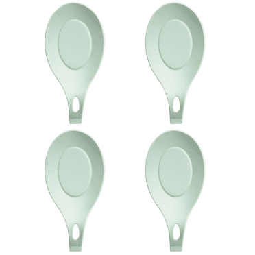 Spoon Rest For Kitchen Counter , Pack of 4 BPA-Free and Food Grade Silicone Spoon Holder - water green
