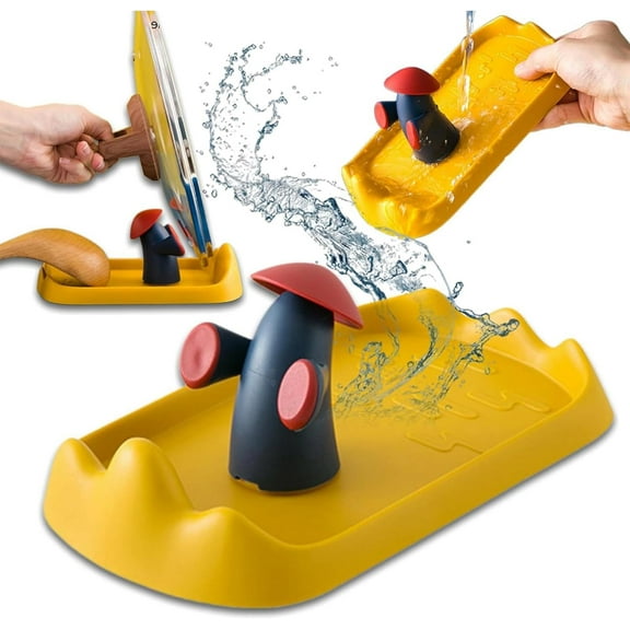 Spoon Rest with Lid Holder, Cute Cartoon Spoon Rest, Cartoons Multifunctional Storage Rack, Cute Guard Pot Cover Rack for Kitchen Counter, Practical Kitchen Gadgets